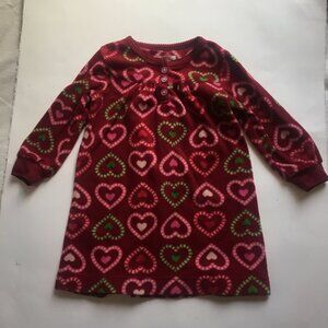 Joe Fresh Nightgown Sleepwear Toddler Size 2 Red Heart Valentine Christmas